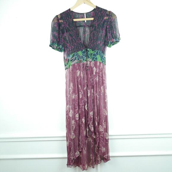 Free People XS Daisy Fields Maxi Top Whimsigoth Festival Fairy Sheer Boho Hippy - Picture 1 of 10